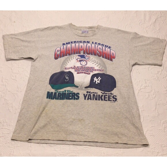 Vintage 2000 American League Championship Mariners Yankees Shirt XL Baseball MLB - Picture 1 of 9